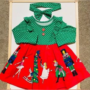 Eleanor Rose Nutcracker Dress 3/4 with matching headband